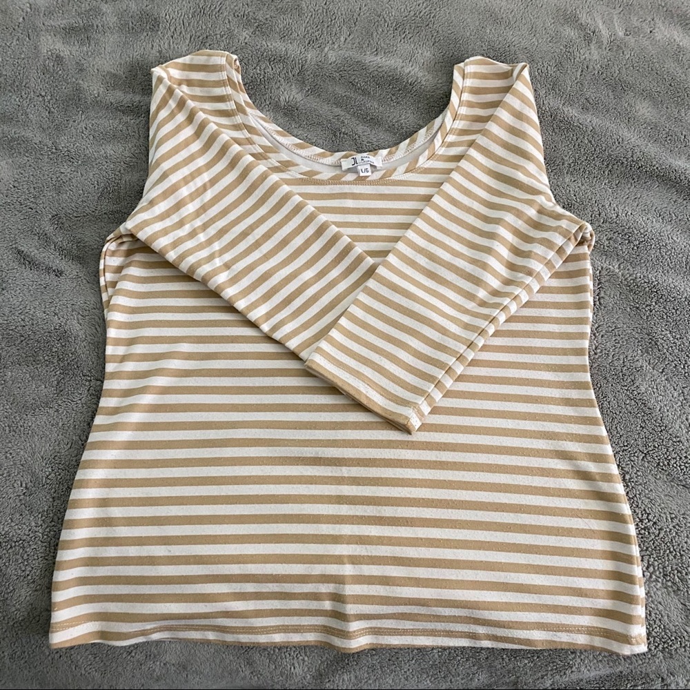 ✨2/$18✨ Jules & Leopold Striped 3/4 Sleeve Top